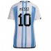Cheap Argentina Lionel Messi #10 Home Football Shirt Women World Cup 2022 Short Sleeve